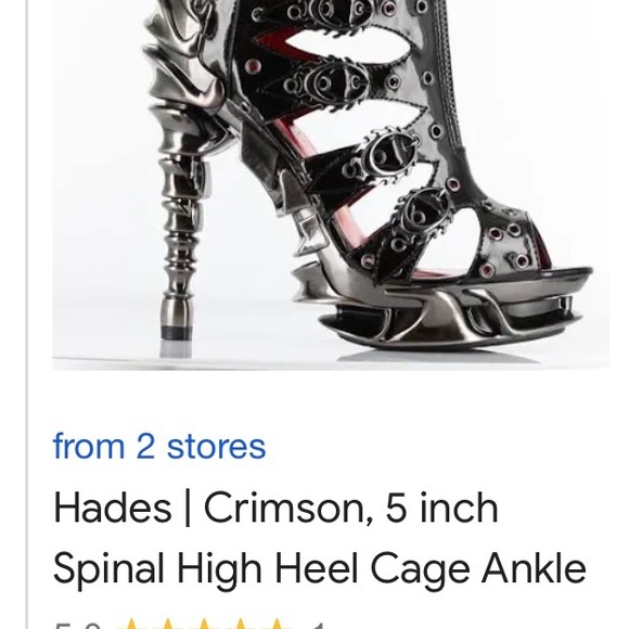 spikes skulls Hades Crimson 5 Inch Chrome plated spinal heel. 6 adjustable flame - Picture 9 of 9